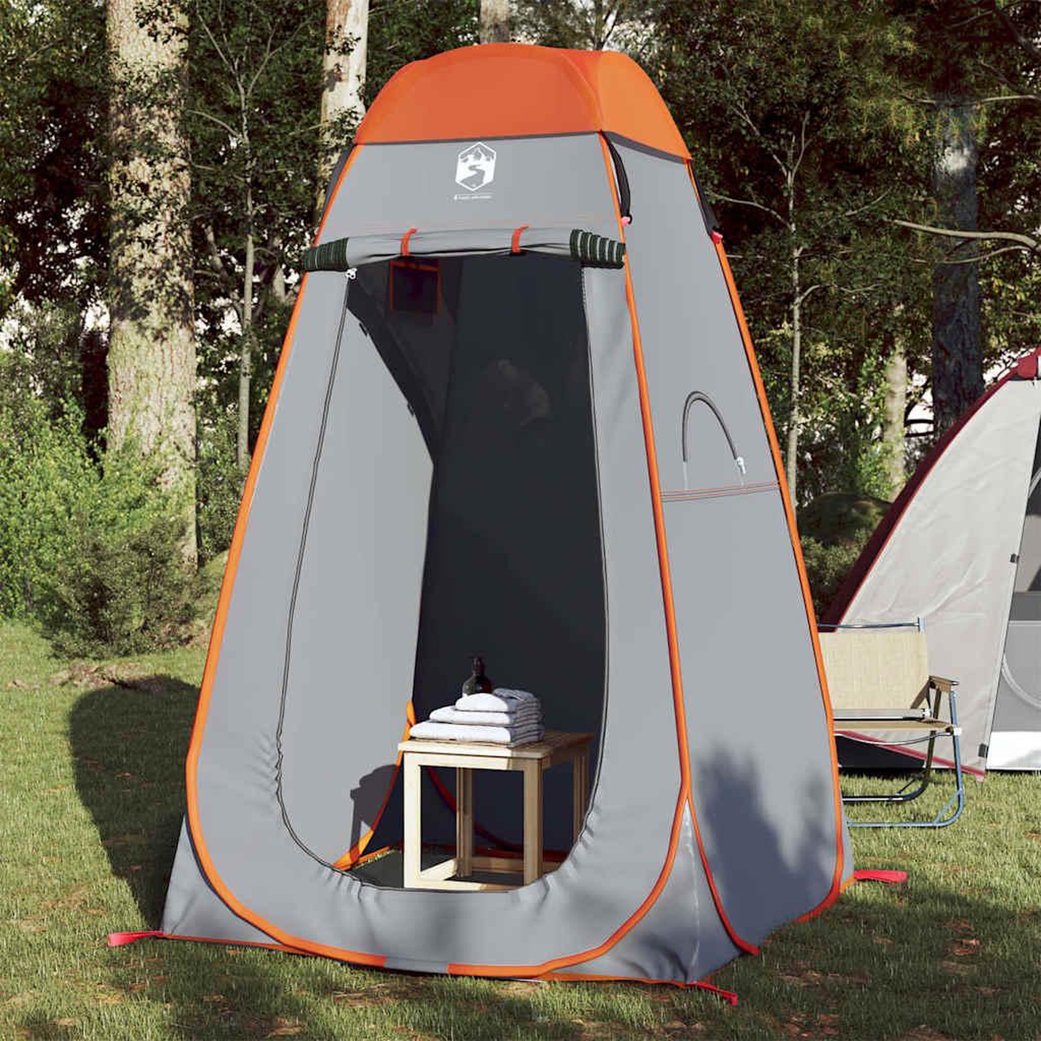VIDAXL Tente d'intimite gris et orange escamotable impermeable