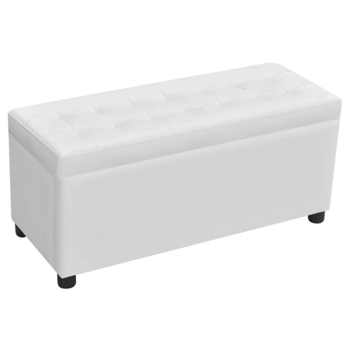 VIDAXL Pouf de rangement Cuir synthetique Blanc