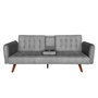Voir la diapositive 2 : CONCEPT USINE Canapé 3 places convertible avec tablette centrale rabattable gris INVERNESS