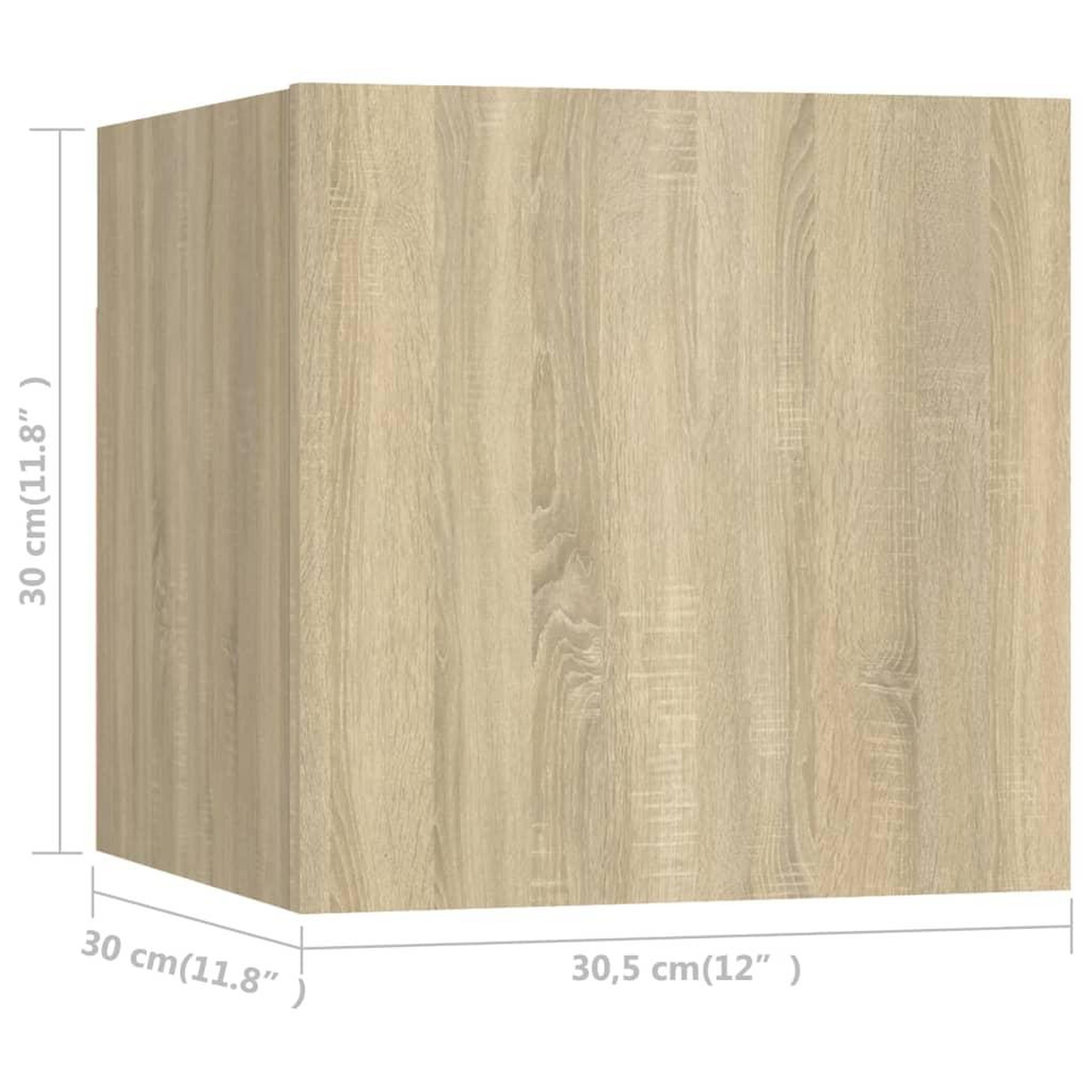 Voir la diapositive 6 : VIDAXL Meubles TV muraux 2 pcs Chene sonoma 30,5x30x30 cm