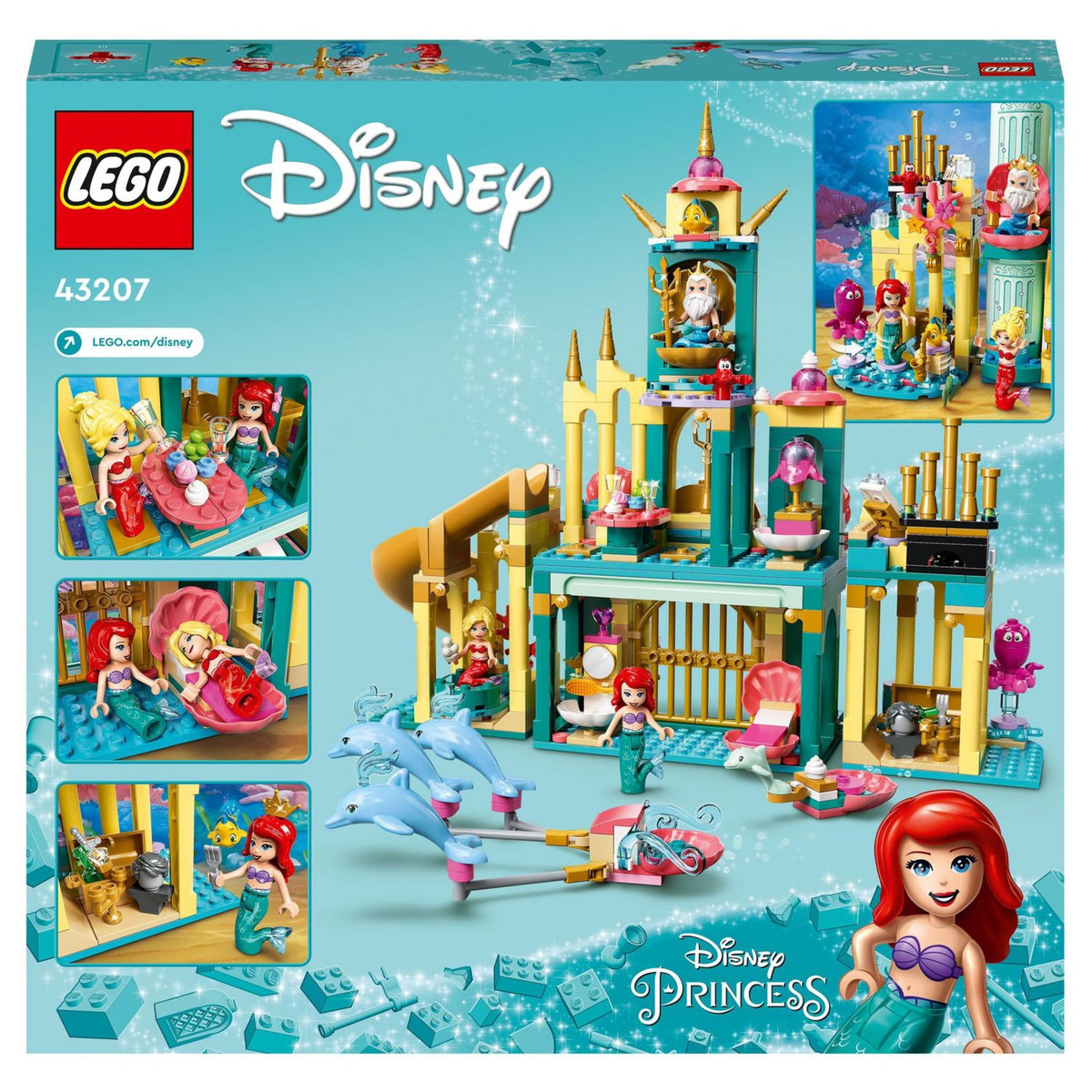 LEGO Disney Princesse 43207 Le Palais Sous-Marin d&rsquo;Ariel, Jouet Château