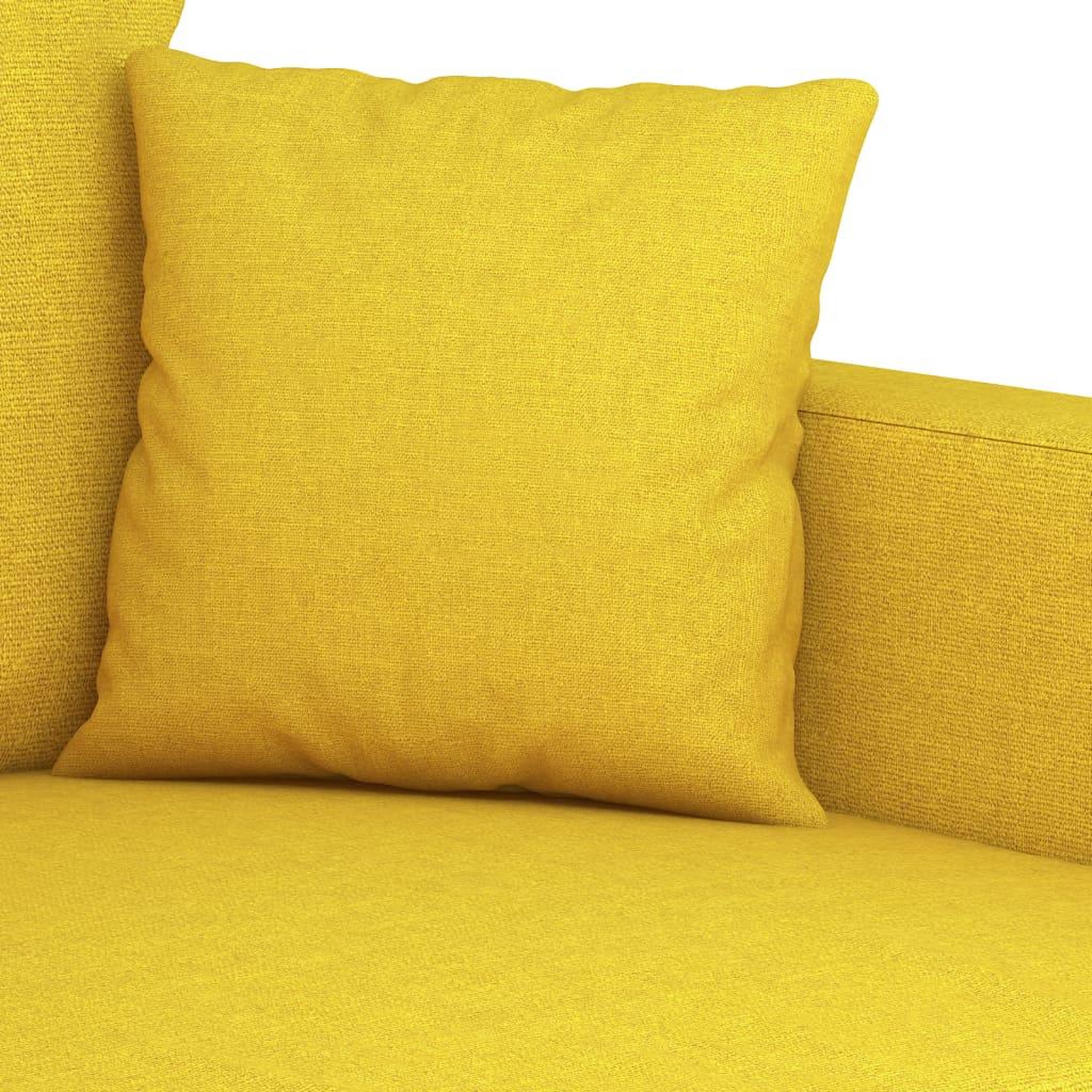 Voir la diapositive 5 : VIDAXL Ensemble de canapes 2 pcs avec coussins Jaune clair Tissu