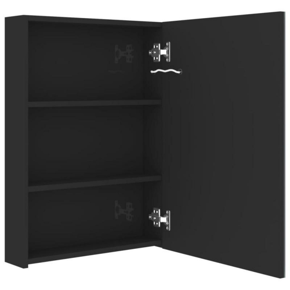 VIDAXL Armoire de salle de bain à miroir LED noir brillant 50x13x70 cm