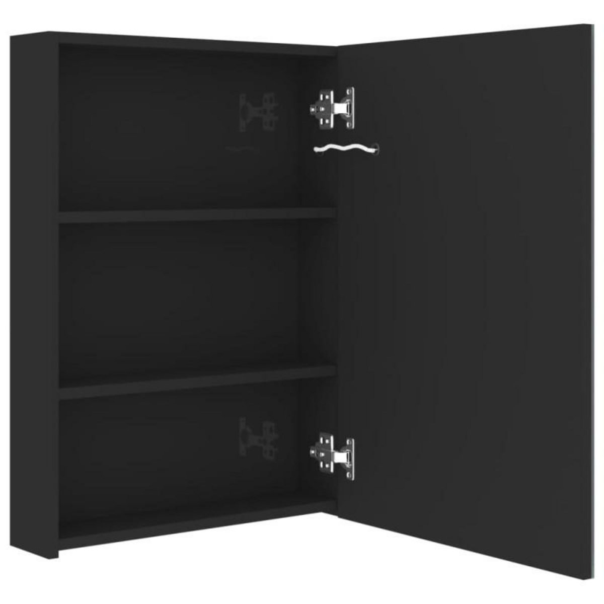 VIDAXL Armoire de salle de bain à miroir LED noir brillant 50x13x70 cm