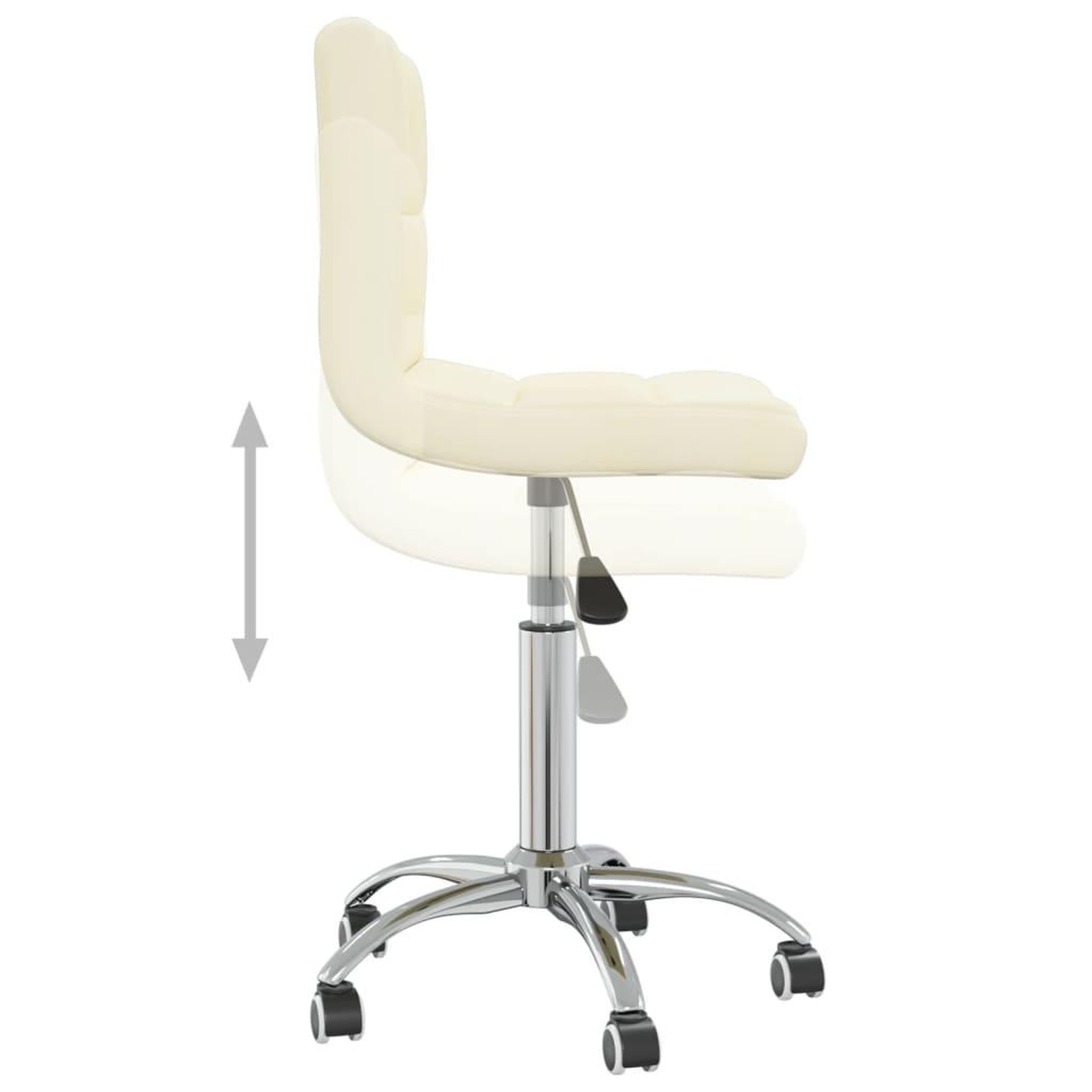 Voir la diapositive 5 : VIDAXL Chaise pivotante de salle a manger Creme Tissu