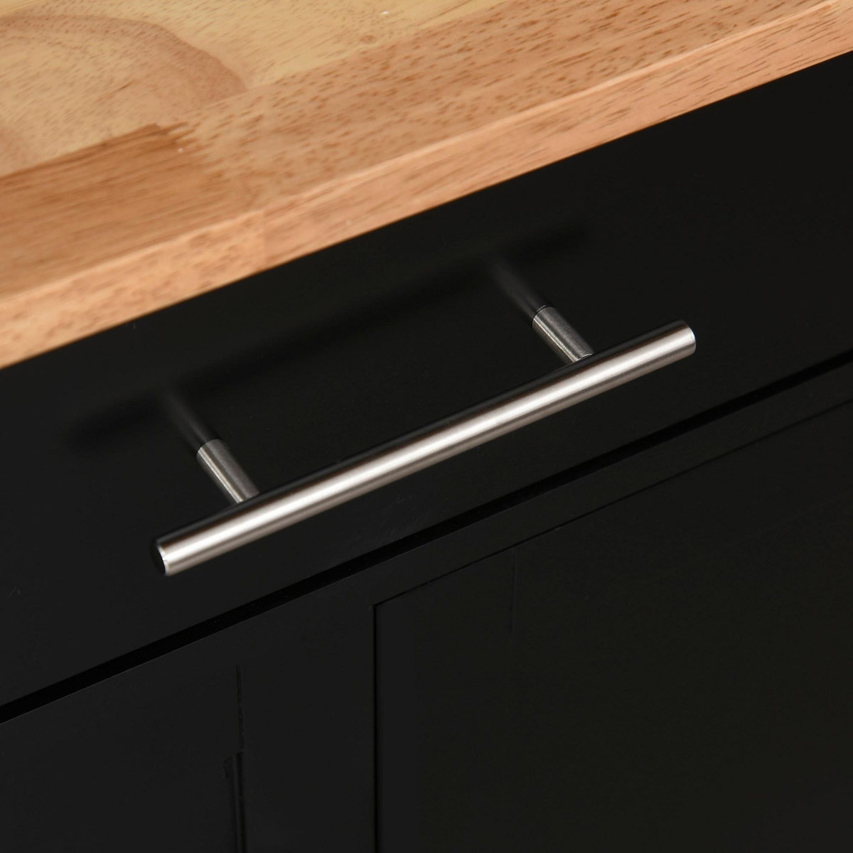 HOMCOM Desserte de cuisine - 2 portes, étagère, tiroir, porte-torchons - bois hévéa pin