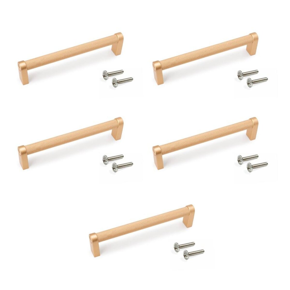 EMUCA SRL Lot de 5 poignées pour meubles Bergen -  L141mm -  entraxe 128mm -  Aluminium  -  peint en or