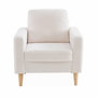 Voir la diapositive 4 : SWEEEK Fauteuil à bouclettes blanc cassé. scandinave  - Bjorn - Canapé 1 place fixe droit pieds bois