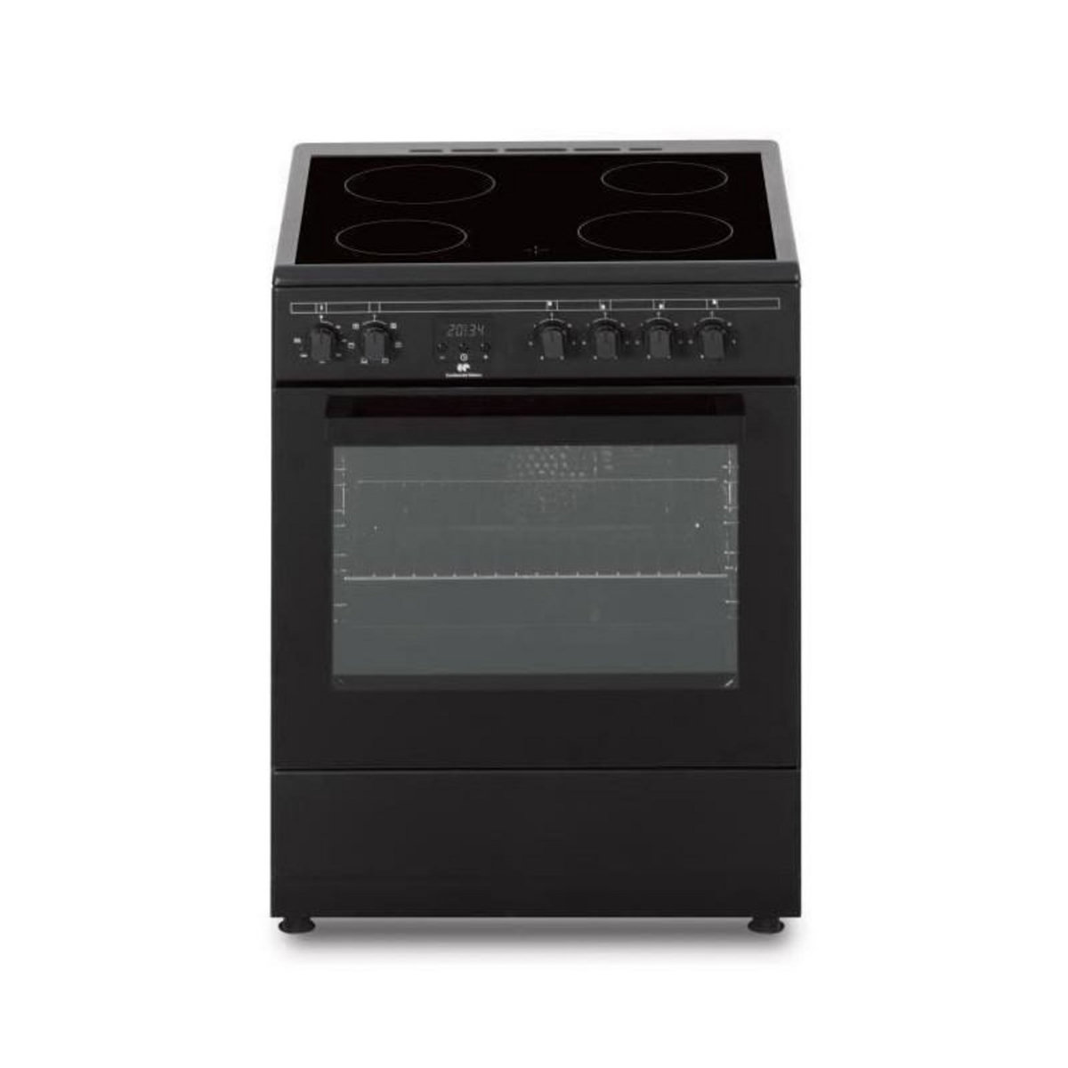 CONTINENTAL EDISON Cuisiniere vitrocéramique CONTINENTAL EDISON CECV60FCB - 4 feux - L58,8 xP61 xH83 cm - Noir
