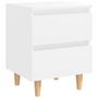 Voir la diapositive 3 : VIDAXL Tables de chevet avec pieds en pin 2 pcs Blanc 40x35x50 cm