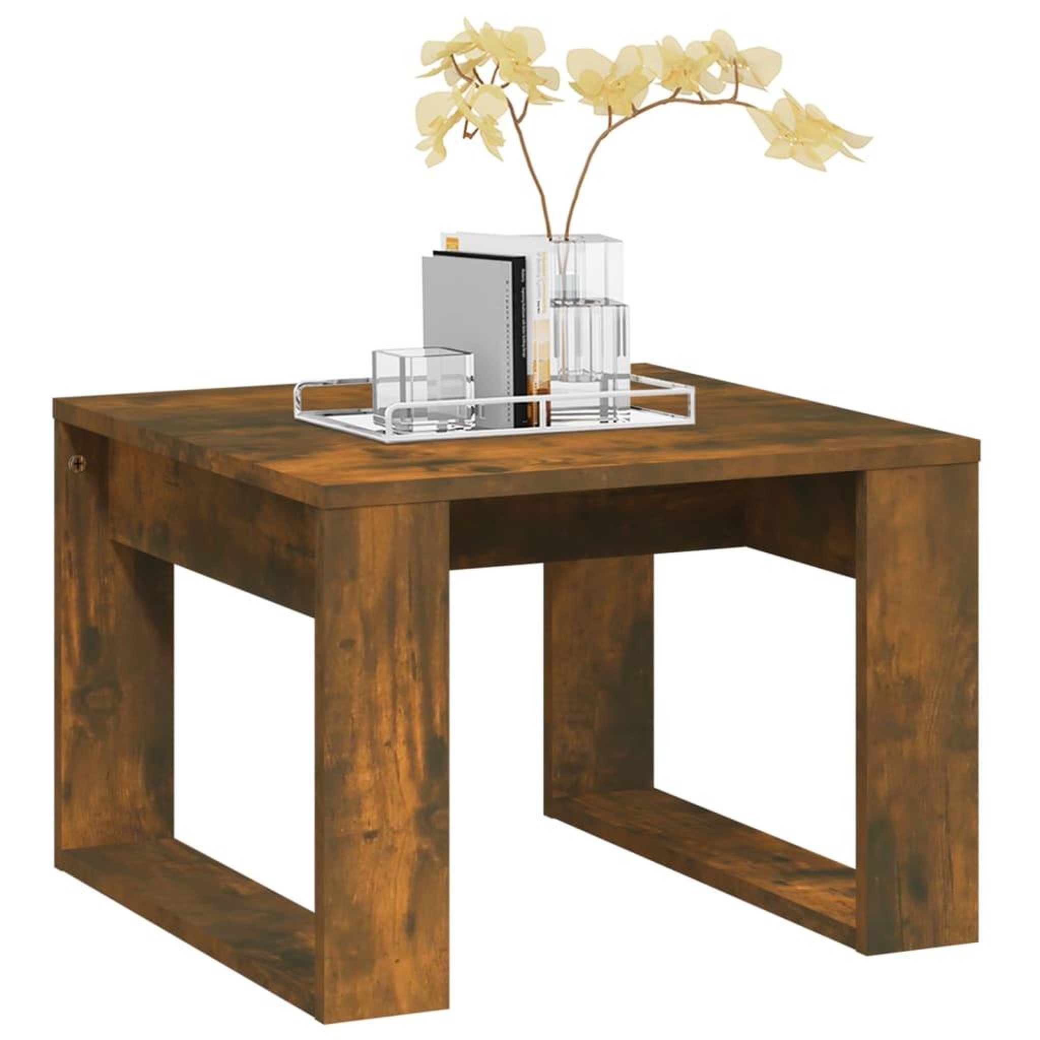 Voir la diapositive 4 : VIDAXL Table d'appoint Chene fume 50x50x35 cm Bois d'ingenierie