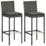 Voir la diapositive 3 : VIDAXL Ensemble de bar de jardin avec coussins 3 pcs Gris