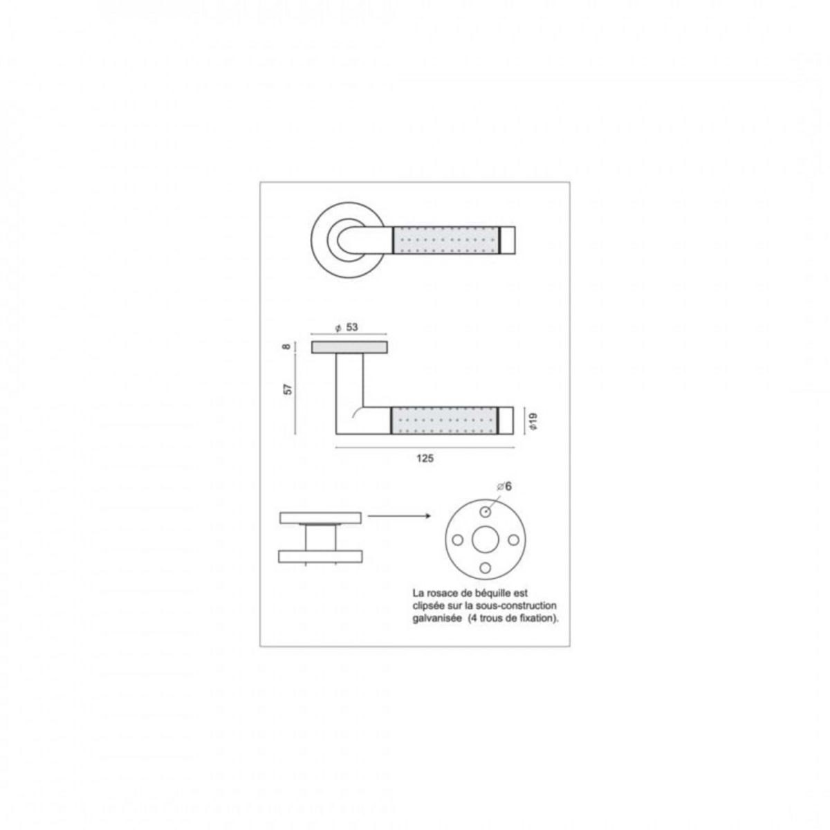 ESPACE-BRICOLAGE Poignées modèle Barsac avec rosaces rondes batteuses diamètre 20 - inox 304 bicolore brillant mat x2