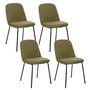 Voir la diapositive 1 : ATMOSPHERA Lot de 4 chaises en tissu et pieds métal NEORA