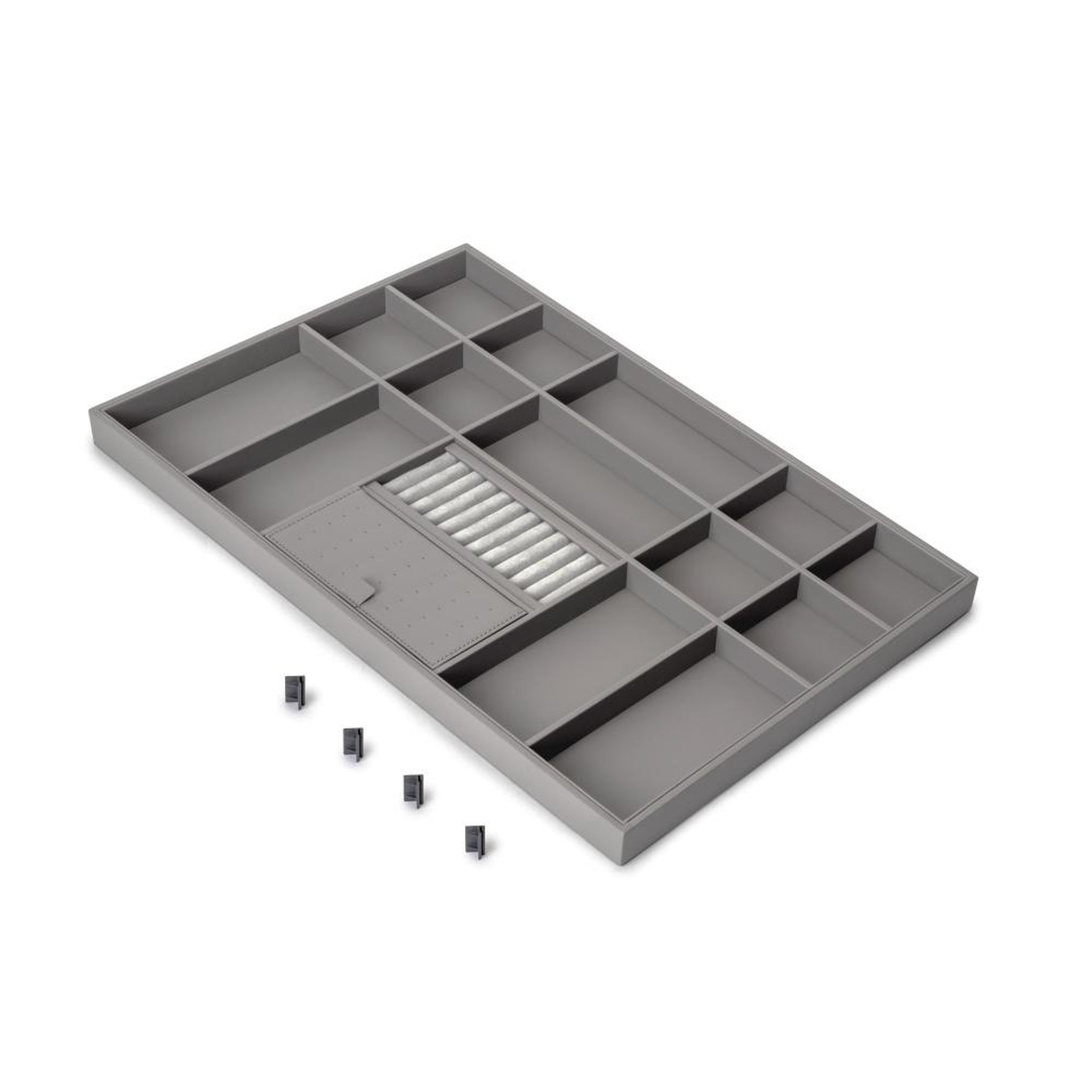 EMUCA SRL Tiroir organisateur pour placards et commodes Quartz -  640 (M80) -  Eco-pelle et bois -  Titane
