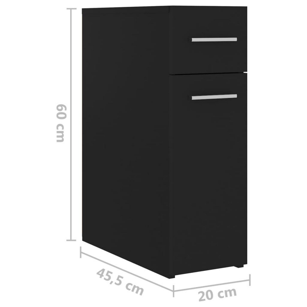 VIDAXL Armoire d'apothicaire Noir 20x45,5x60 cm Bois d'ingenierie