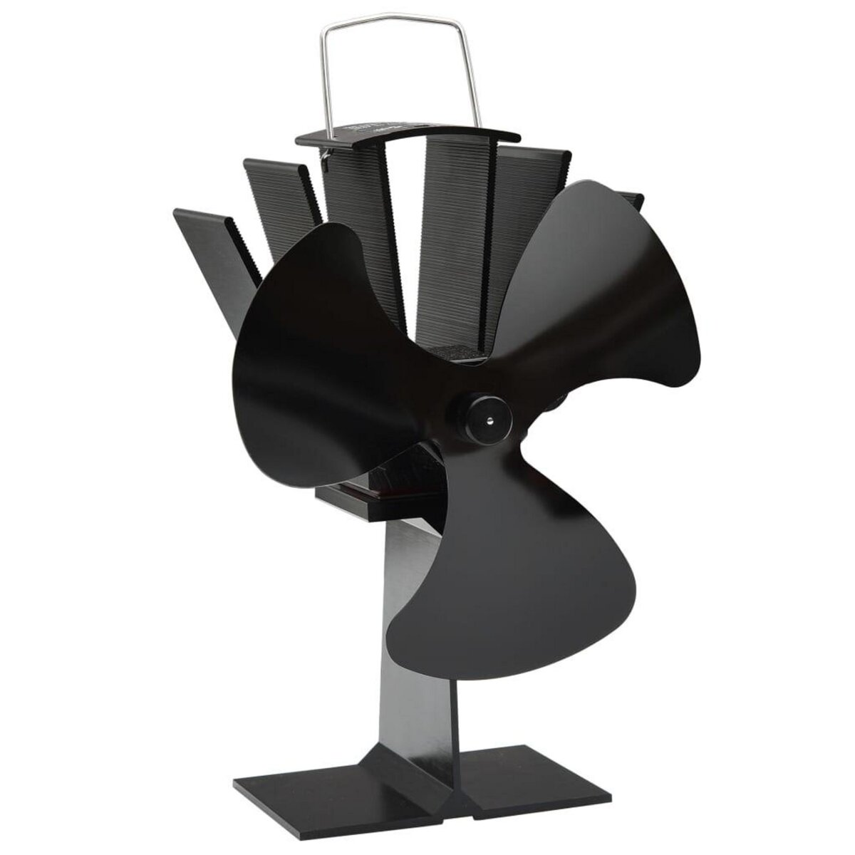VIDAXL Ventilateur de poele alimente par chaleur 3 pales Noir