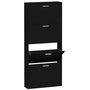 Voir la diapositive 2 : VIDAXL Armoire a chaussures Noir 59x17x150 cm Bois d'ingenierie