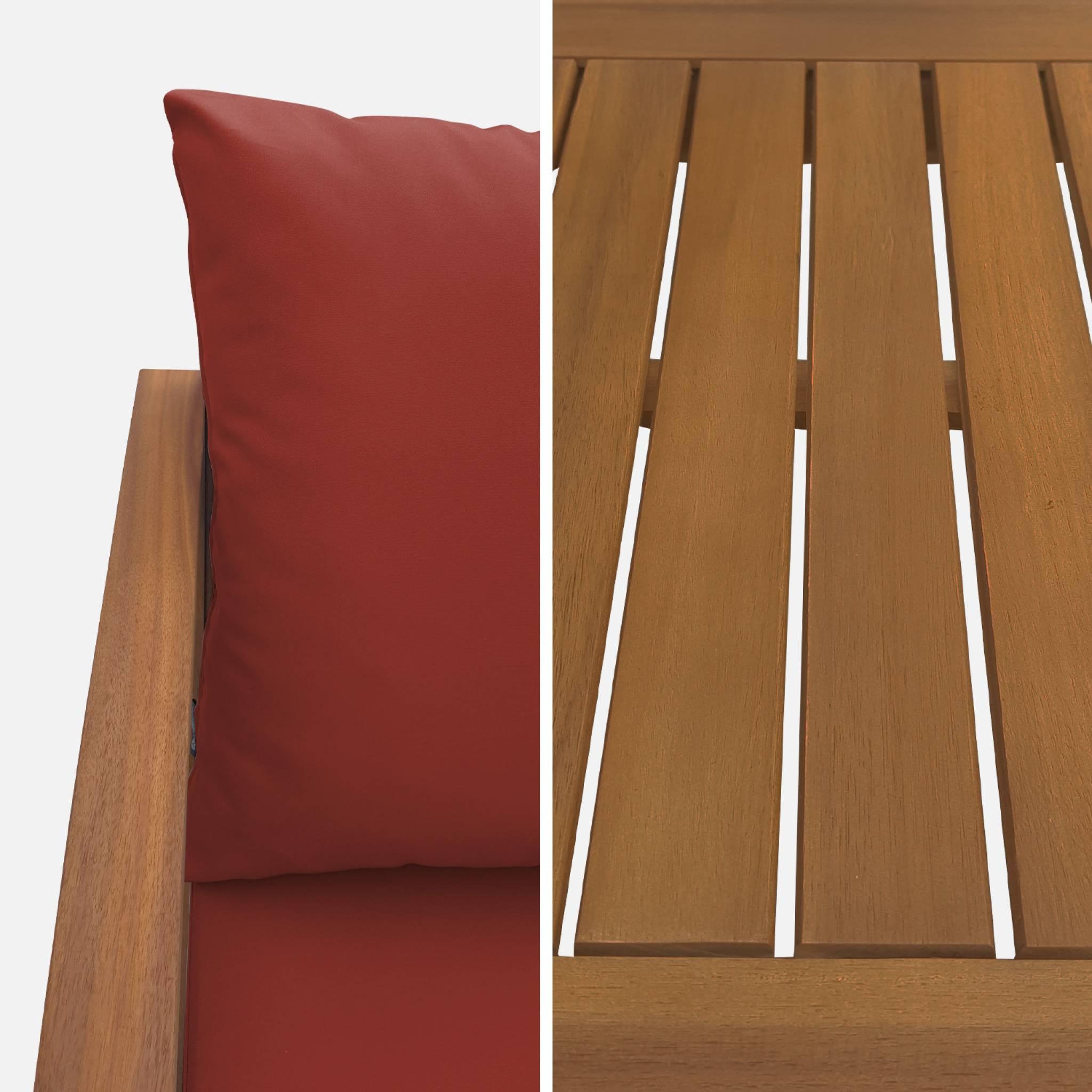 Voir la diapositive 5 : SWEEEK Salon de jardin en bois 4 places - Ushuaïa - Canapé, fauteuils et table basse en acacia, design