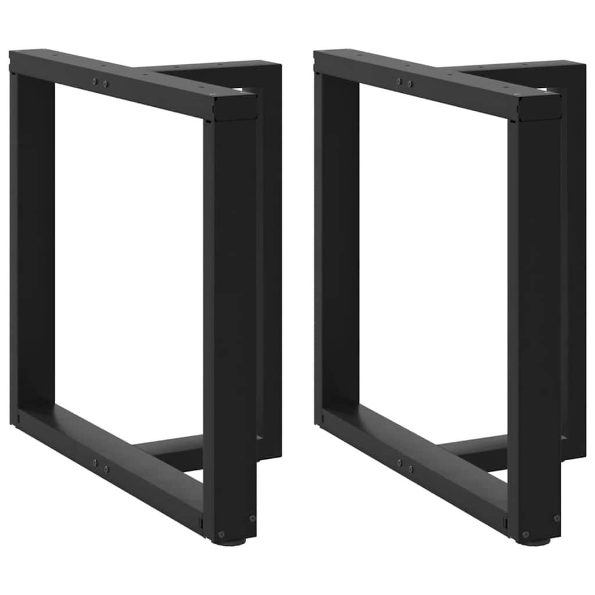 VIDAXL Pieds de table a manger forme de T 2 pcs noir 80x35x(72-73) cm
