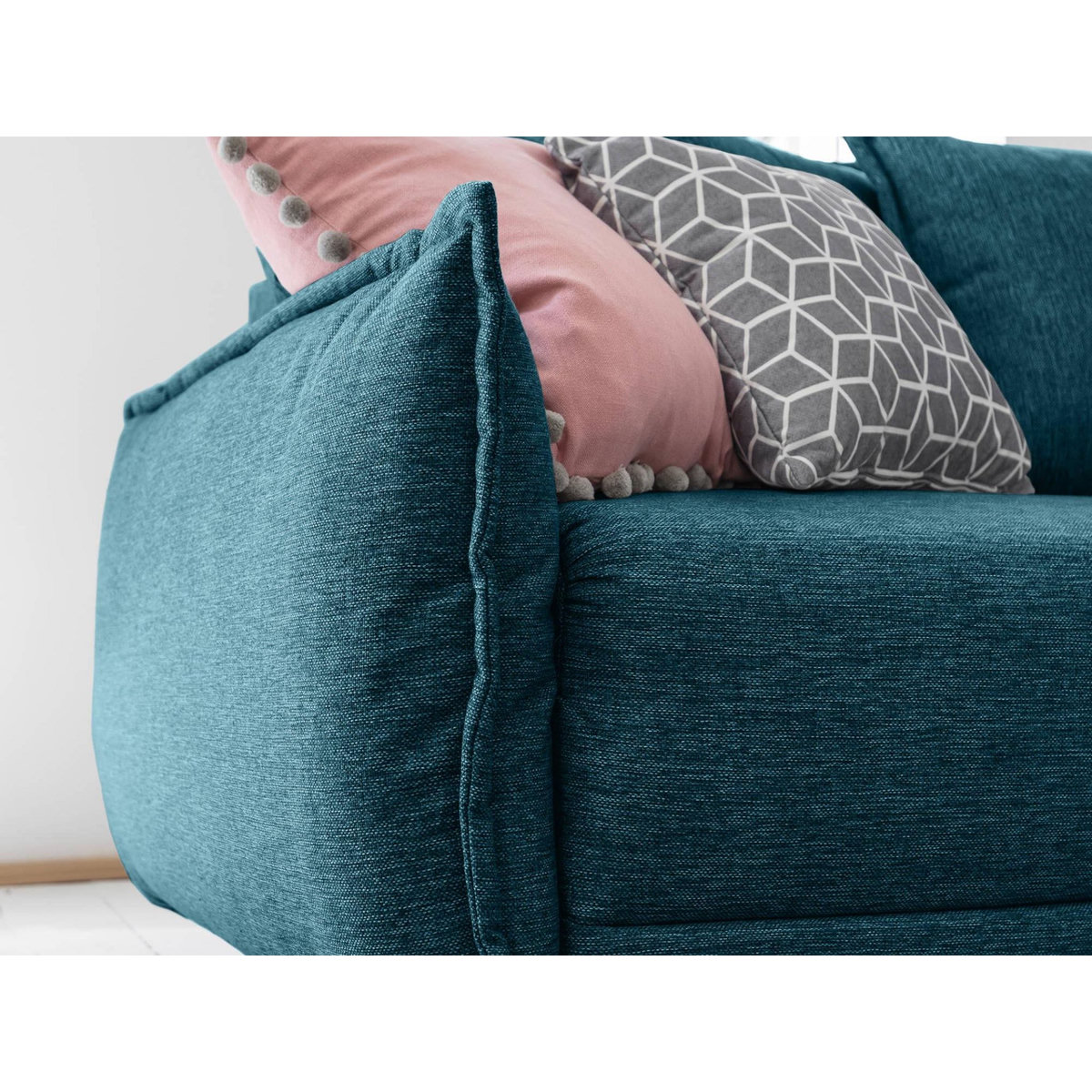 BEST MOBILIER Lena - canapé d'angle convertible - avec coffre - style scandinave - 5 places - gauche