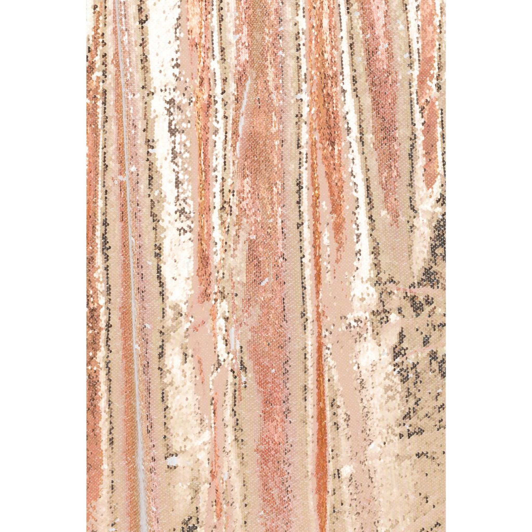Voir la diapositive 3 : J-LINE Rideau à passants  sequin  125x250cm champagne & blanc