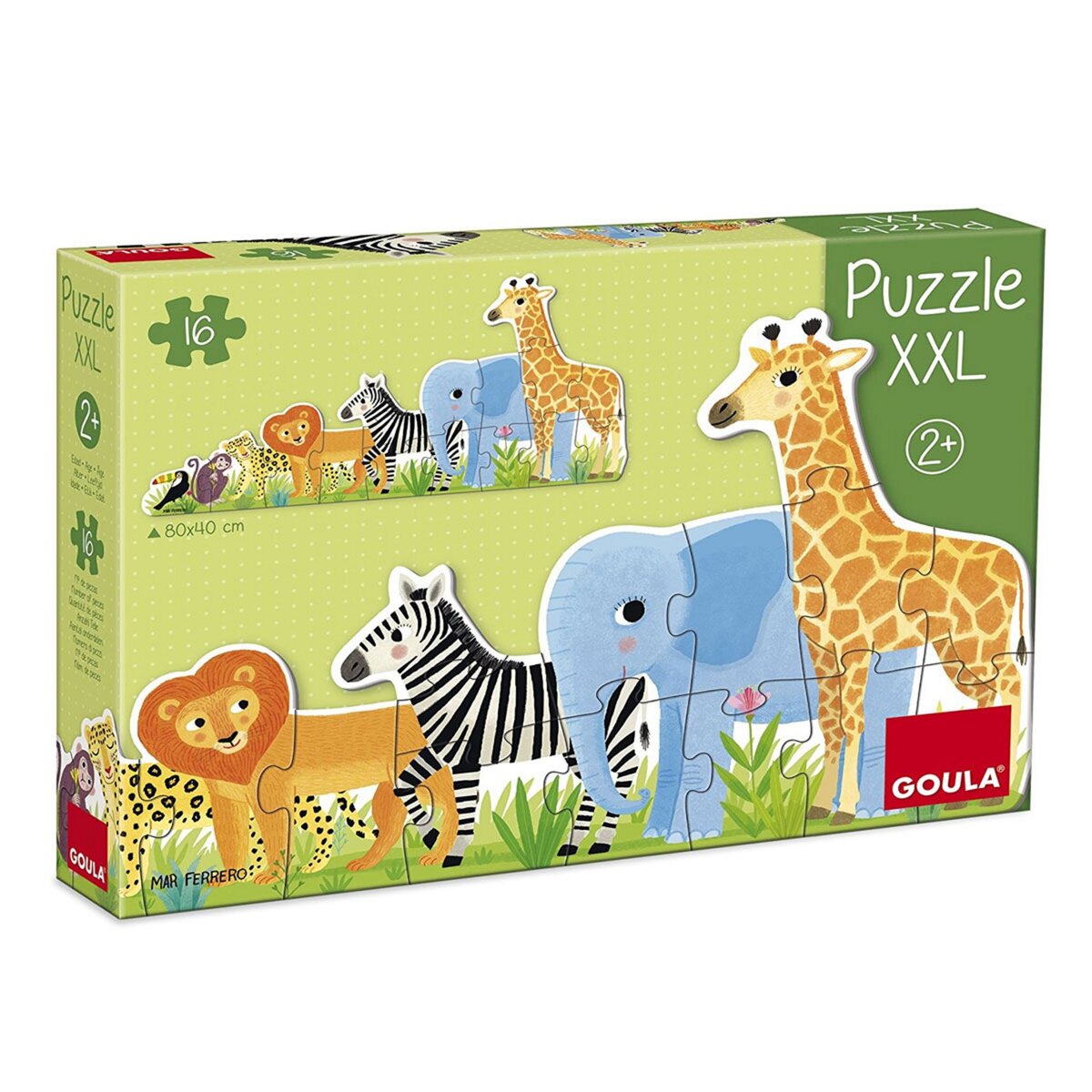 Goula Puzzle XXL 16 pièces : Les animaux de la jungle