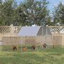Voir la diapositive 2 : PAWHUT Enclos poulailler chenil 12,54 m² - parc grillagé dim 6,6L x 1,9l x 1,95H m - espace couvert - acier galvanisé