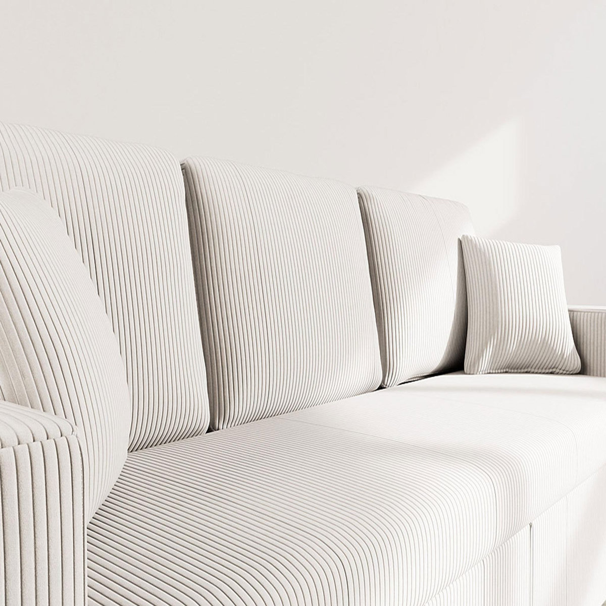 BEST MOBILIER Cyrus - canapé droit 3 places convertible en velours côtelé