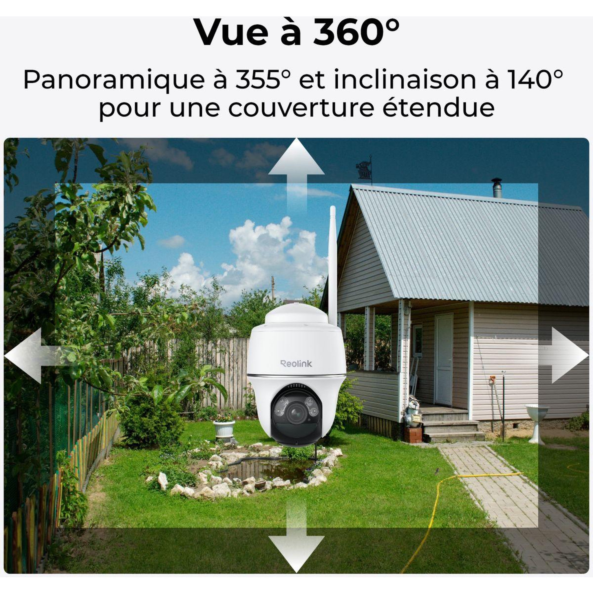 Voir la diapositive 4 : REOLINK Caméra de surveillance b430 3k + panneau solaire