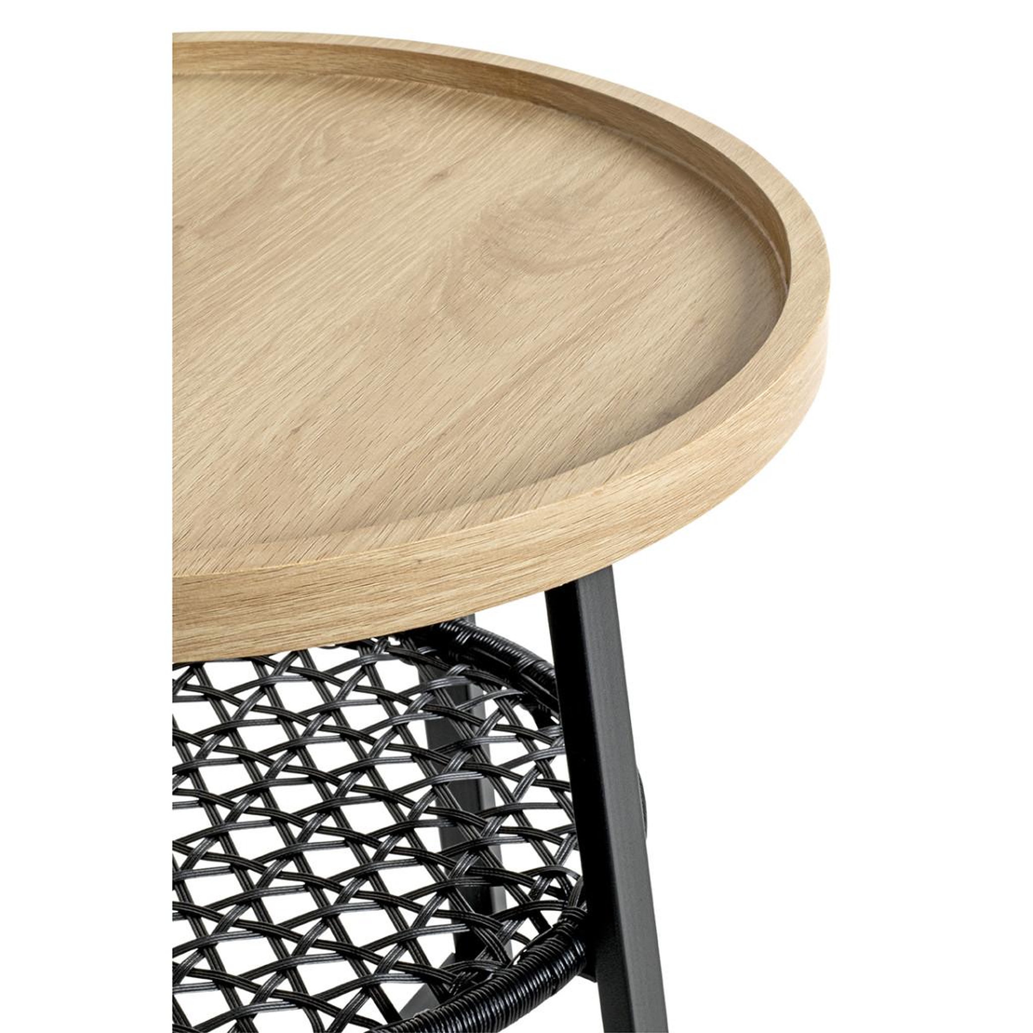 Voir la diapositive 5 : Paris Prix Table d'appoint avec étagère  columbia  55cm chêne & noir