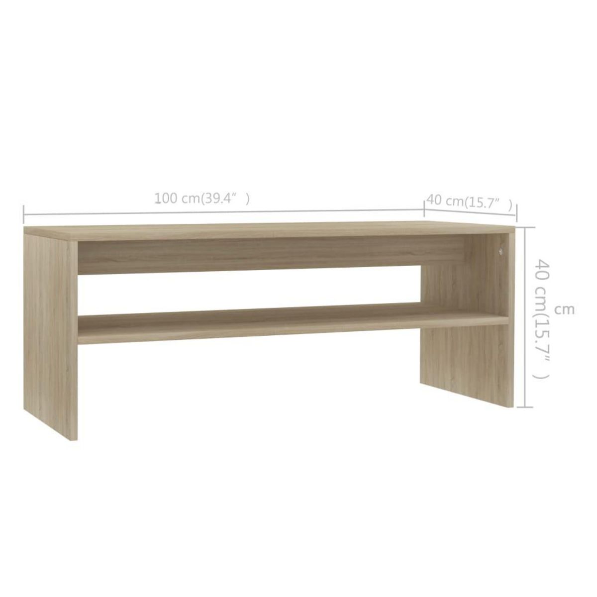 VIDAXL Table basse Chene sonoma 100x40x40 cm Bois d'ingenierie