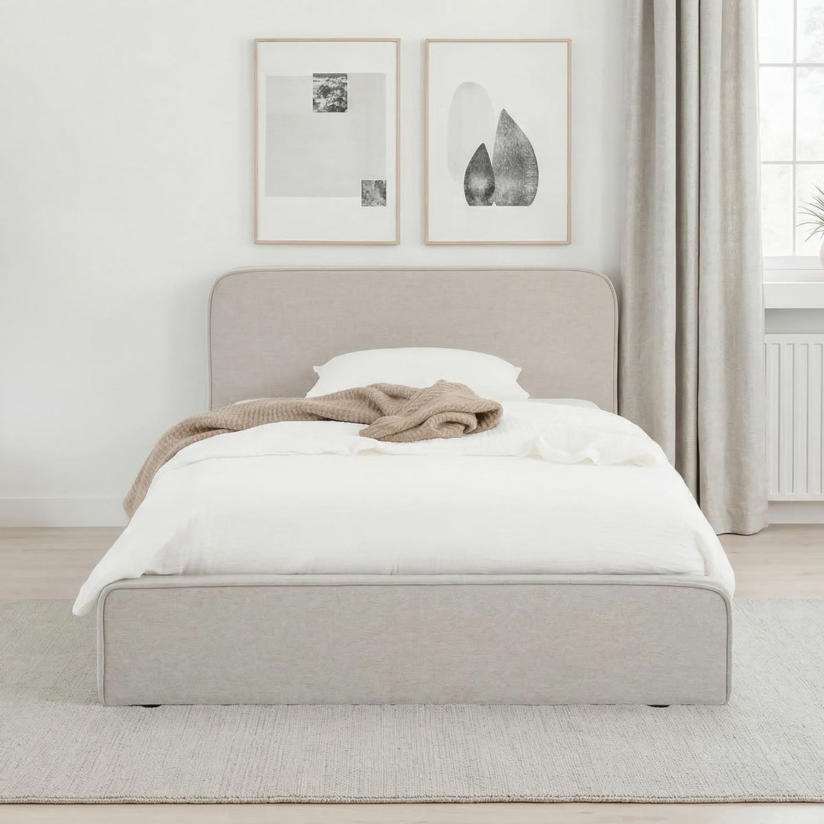 IDIMEX Lit simple BELARTI 90 x 190 cm rembourré, revêtement en tissu