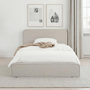 Voir la diapositive 3 : IDIMEX Lit simple BELARTI 90 x 190 cm rembourré, revêtement en tissu