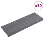 VIDAXL Tapis d'escalier auto-adhesifs 30 pcs gris clair 65x21x4 cm