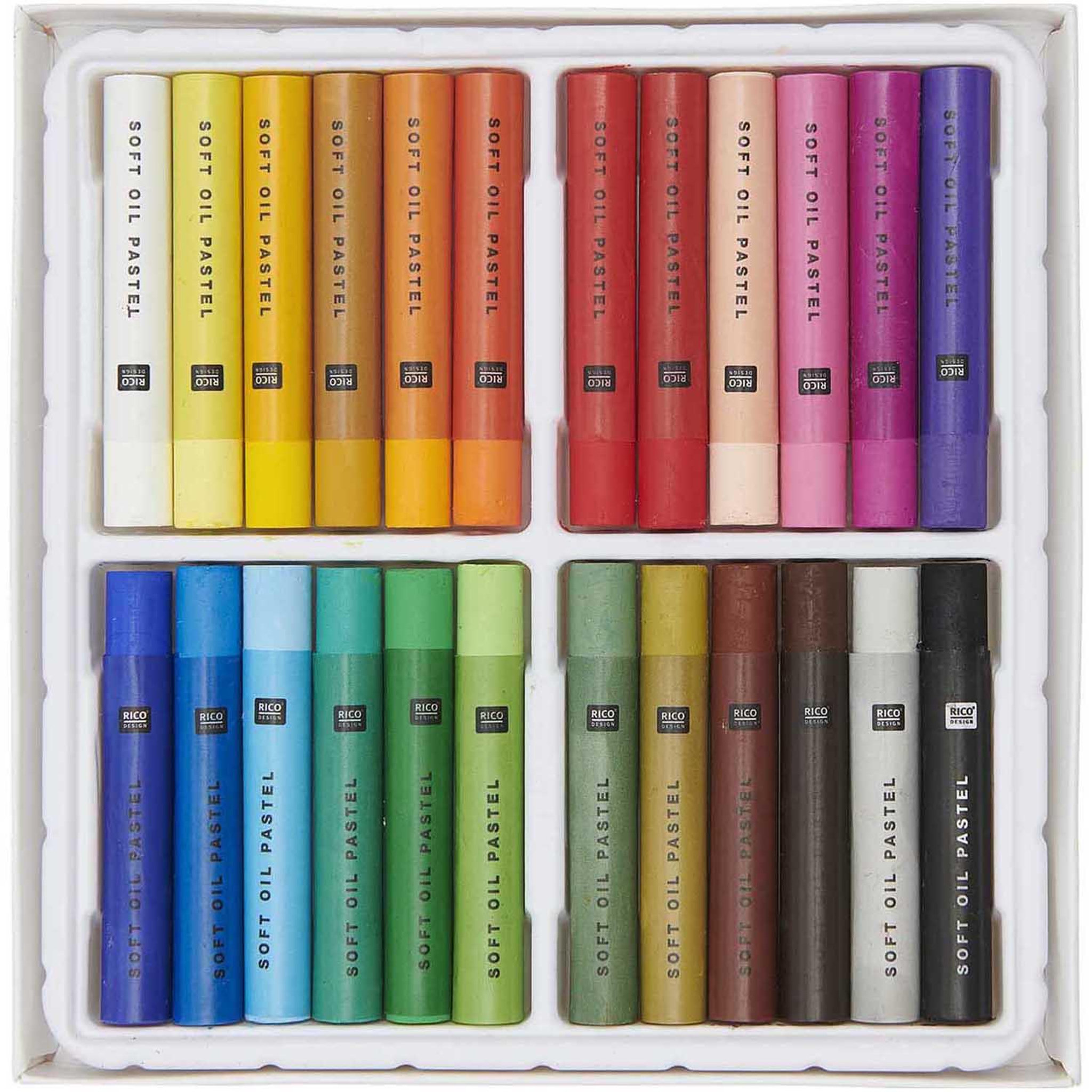 Voir la diapositive 1 : RICO DESIGN Pastels à l'huile 24 couleurs