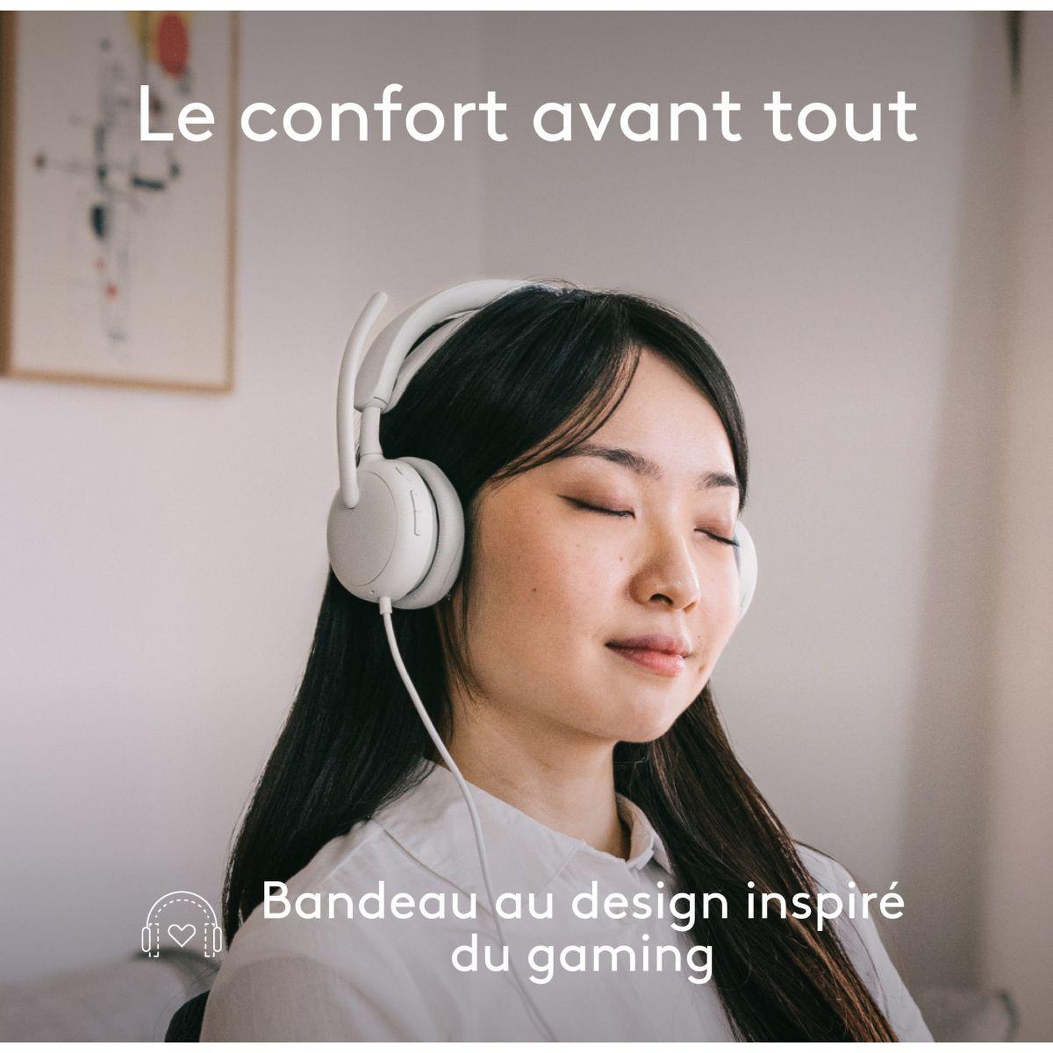 Voir la diapositive 5 : Logitech Micro-casque zone wired 2 off white