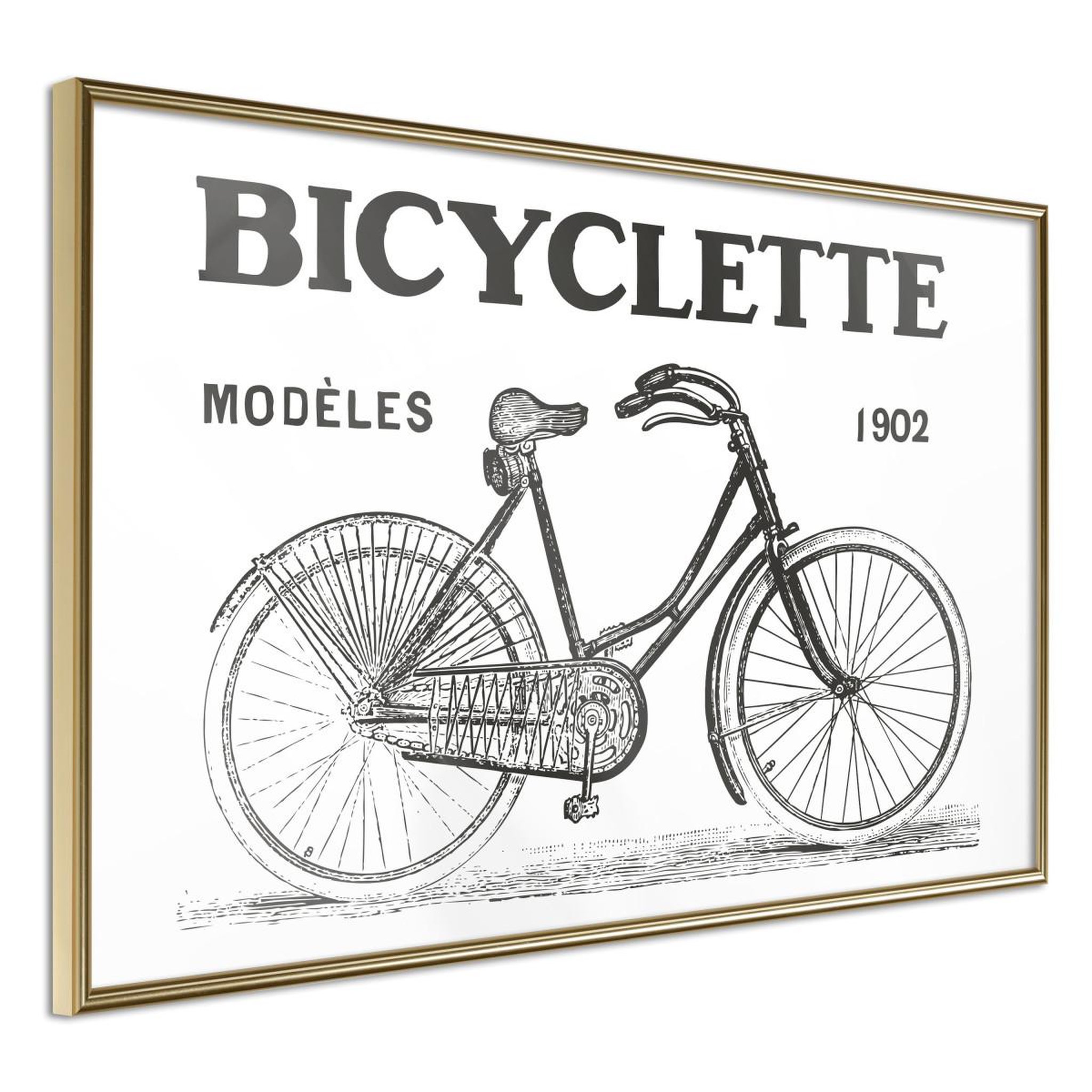 Paris Prix Affiche murale encadrée  bicyclette