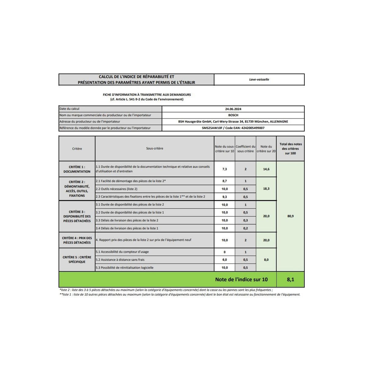 BOSCH Lave-vaisselle 60cm 12 couverts 48db blanc - SMS25AW10F