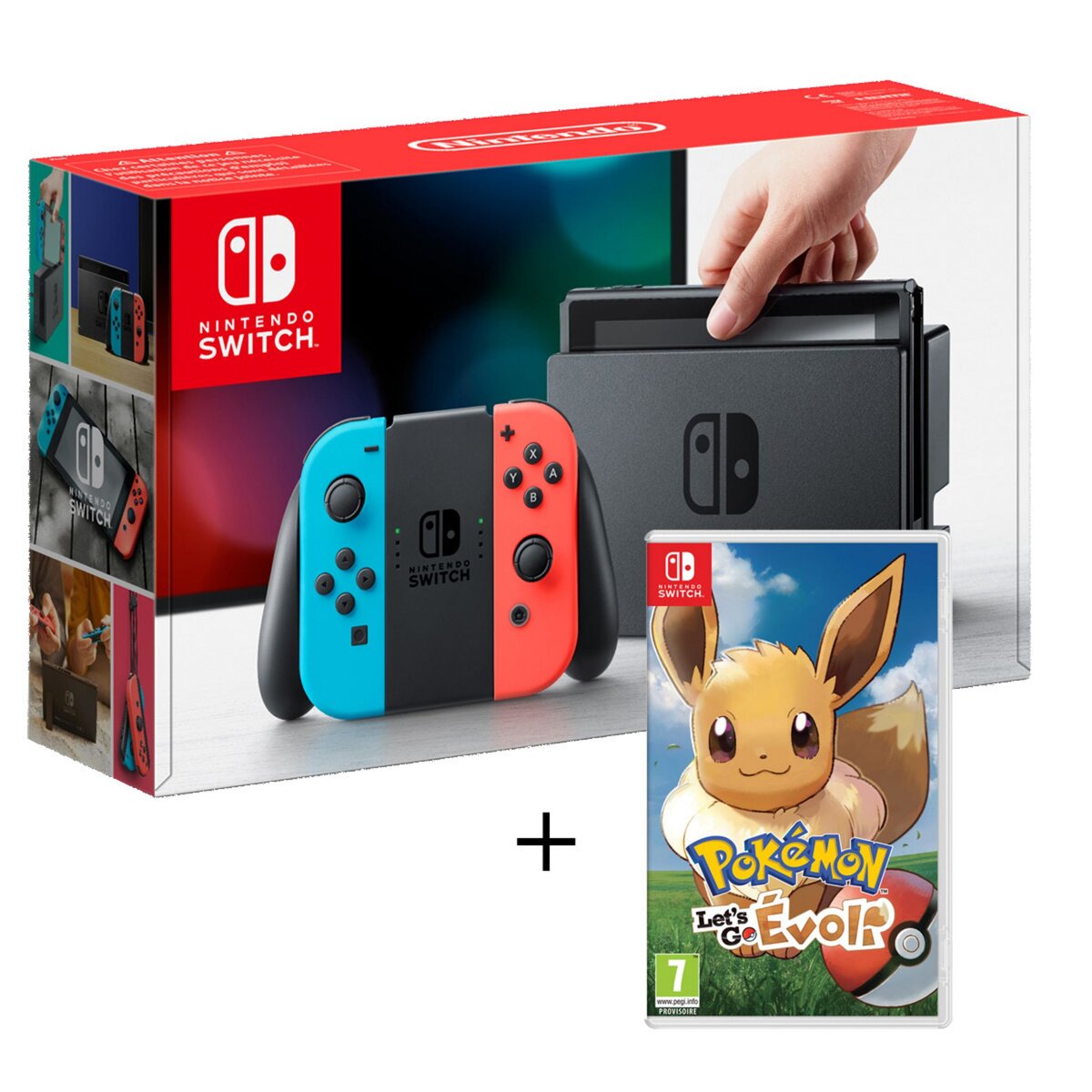 Console Nintendo Switch Néon + Pokémon Let's Go : Evoli