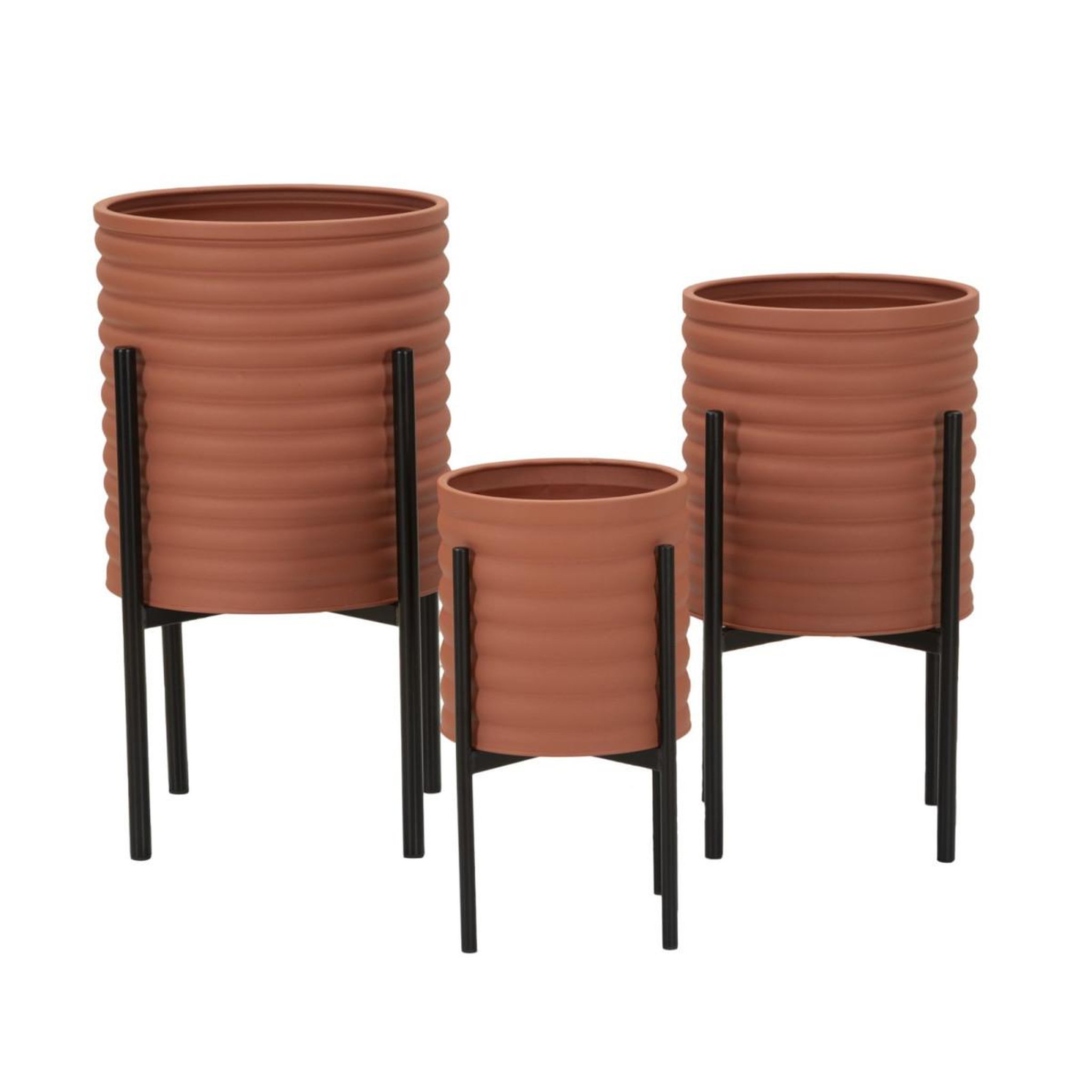 Paris Prix Lot de 3 cache-pots sur pied  milly  56cm brique