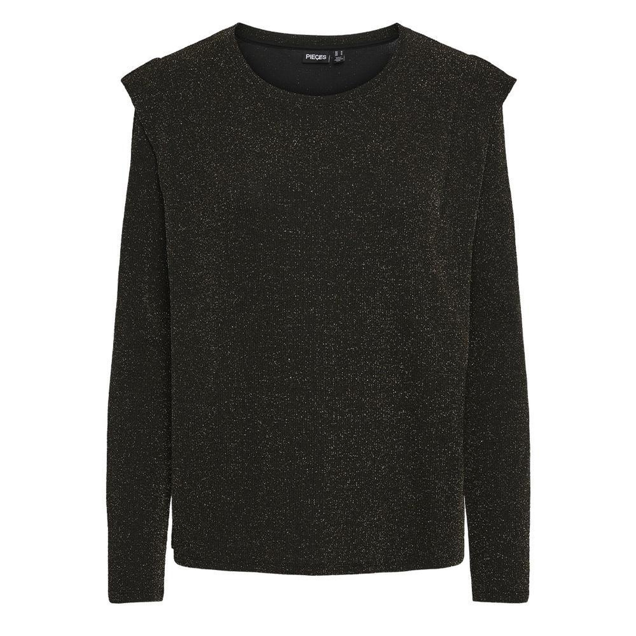 Pieces T-Shirt Manches Longues Noir Femme Pieces Nora. Coloris disponibles : Noir