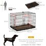 Voir la diapositive 3 : PAWHUT Cage de transport pliante pour chien poignée, plateau amovible, coussin fourni 76 x 53 x 57 cm noir