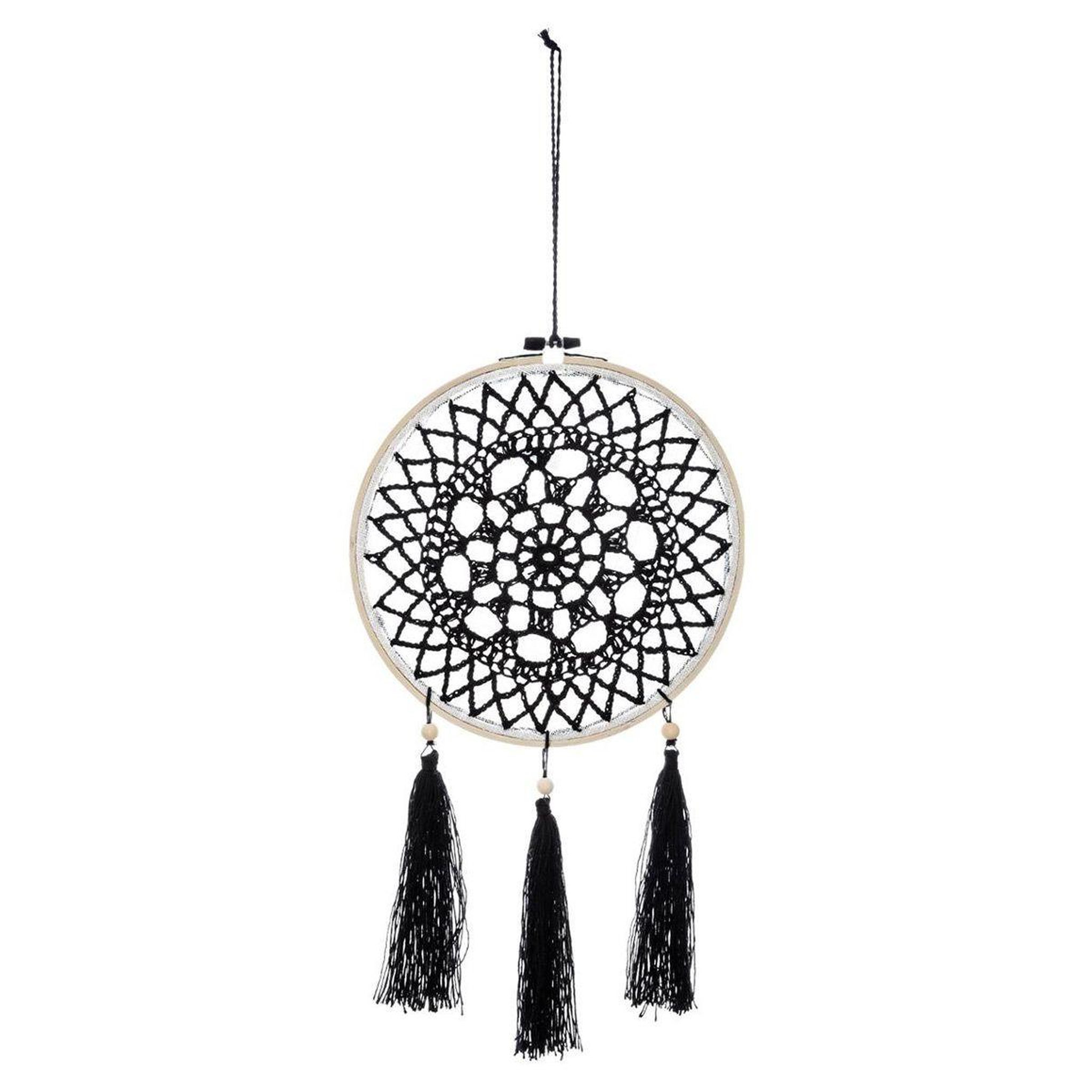 ATMOSPHERA Attrape-rêves déco  brodé  43cm noir