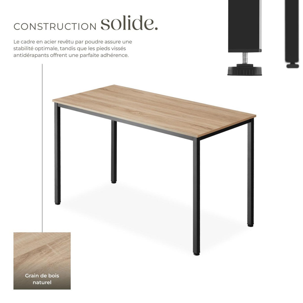 tectake Bureau Style industriel Grand espace pour les jambes