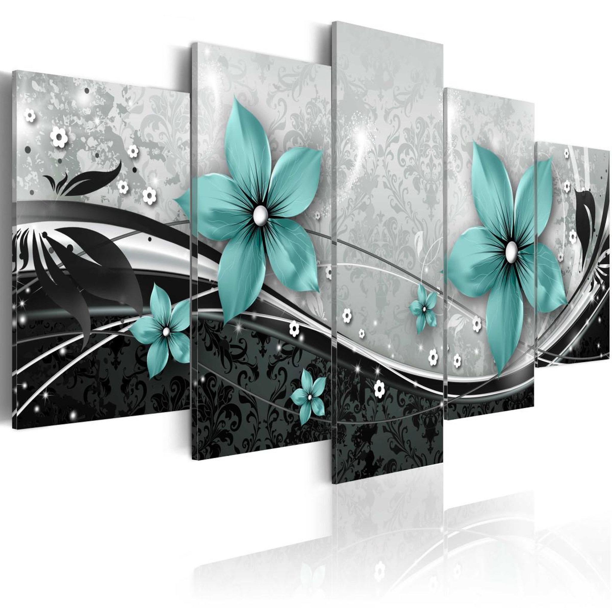 Voir la diapositive 1 : Paris Prix Tableau Imprimé  Turquoise Flower of Night