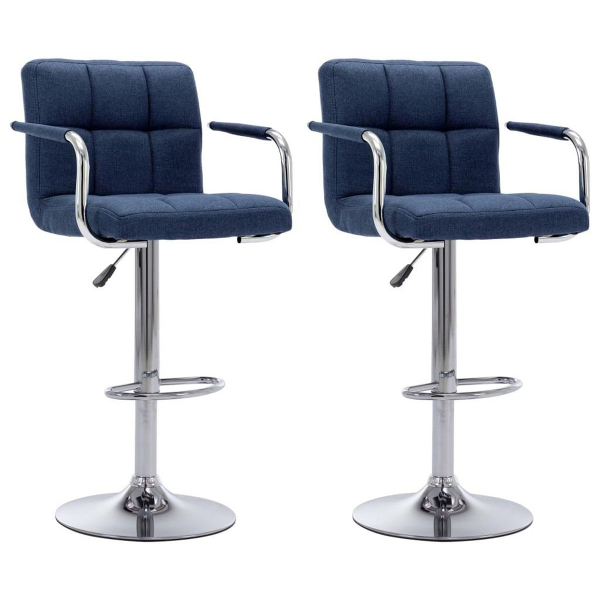 VIDAXL Chaises de bar lot de 2 bleu tissu