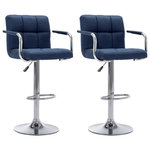 VIDAXL Chaises de bar lot de 2 bleu tissu