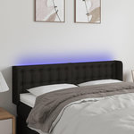 VIDAXL Tete de lit a LED Noir 147x16x78/88 cm Tissu