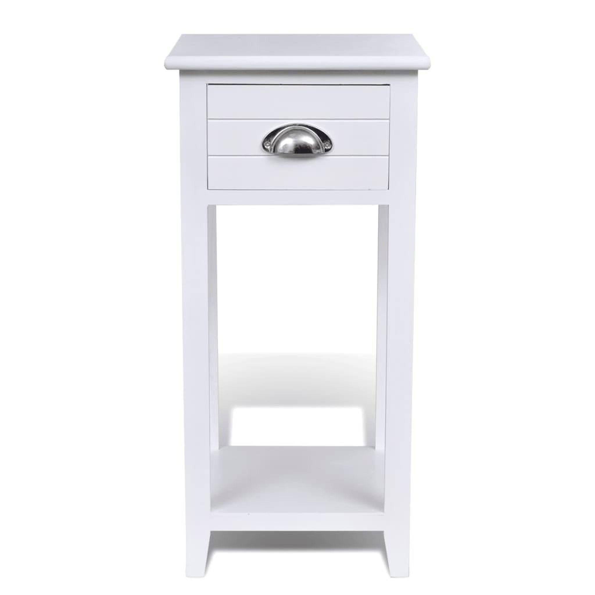 Voir la diapositive 5 : VIDAXL Table de chevet avec 1 tiroir Blanc